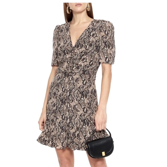 Veronica Beard Silk Reid Dress Python Size 0 - Picture 1 of 8